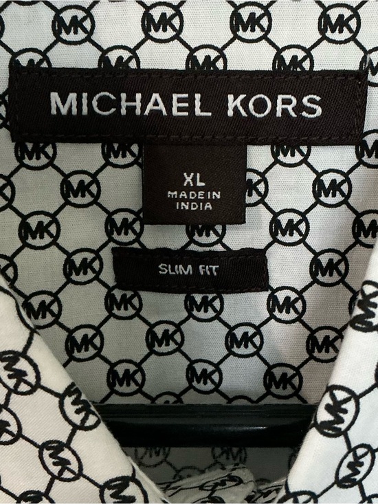 Michael Kors Other - Michael Kors White Shirt with Black MK Logo Pattern